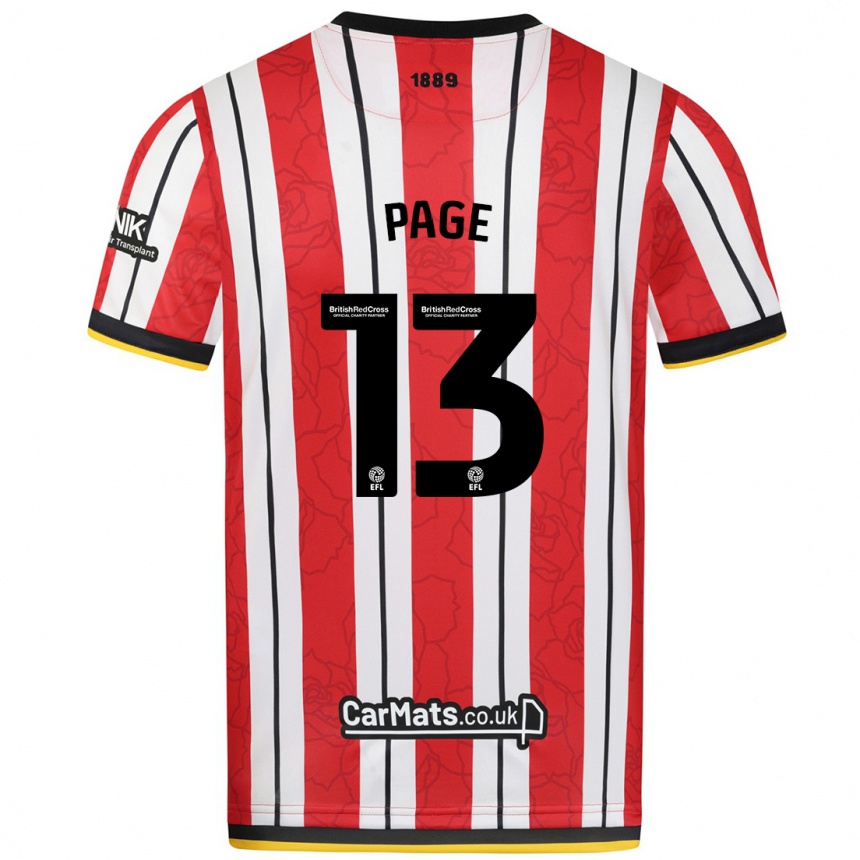 Hombre Fútbol Camiseta Olivia Page #13 Rojo Blanco Rayas 1ª Equipación 2024/25