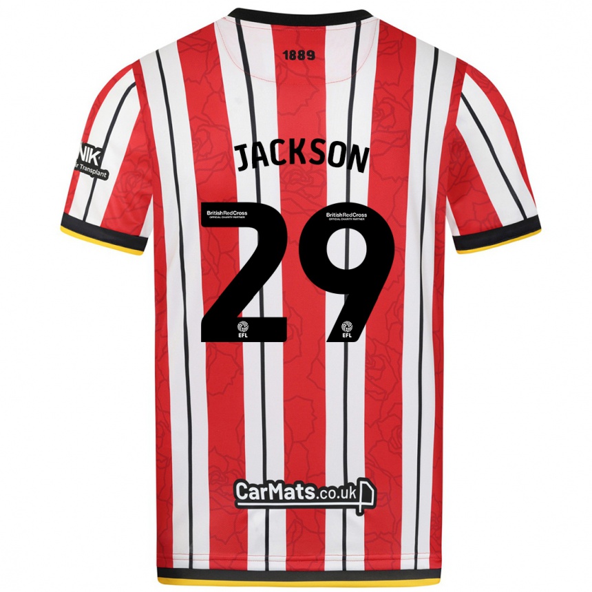 Hombre Fútbol Camiseta Fallon Olivia Connolly-Jackson #29 Rojo Blanco Rayas 1ª Equipación 2024/25