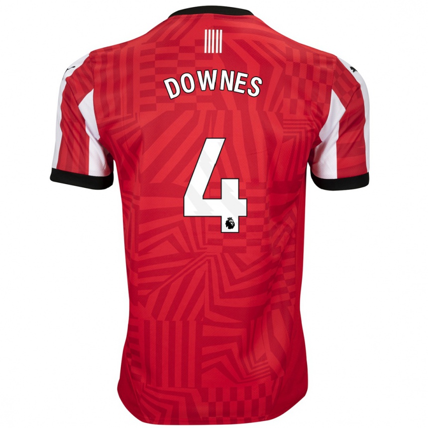 Hombre Fútbol Camiseta Flynn Downes #4 Rojo Blanco 1ª Equipación 2024/25