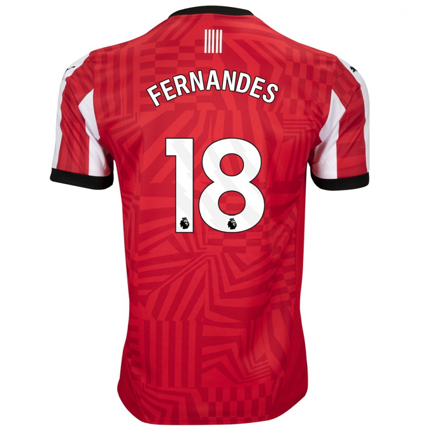 Hombre Fútbol Camiseta Mateus Fernandes #18 Rojo Blanco 1ª Equipación 2024/25