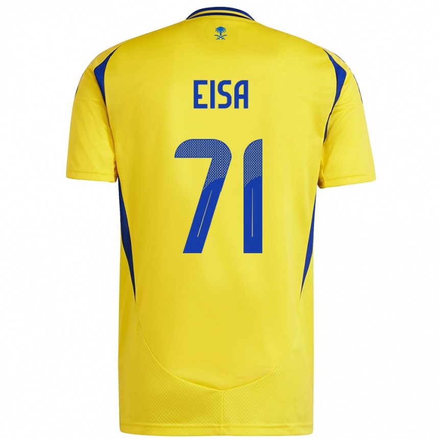 Hombre Fútbol Camiseta Bayan Eisa #71 Amarillo Azul 1ª Equipación 2024/25