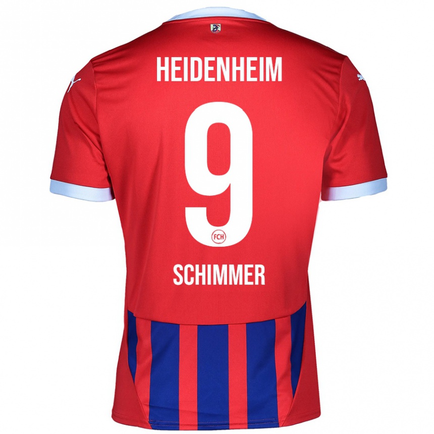 Hombre Fútbol Camiseta Stefan Schimmer #9 Rojo Azul 1ª Equipación 2024/25