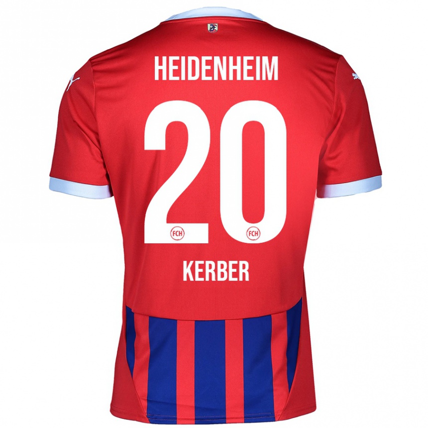 Hombre Fútbol Camiseta Luca Kerber #20 Rojo Azul 1ª Equipación 2024/25