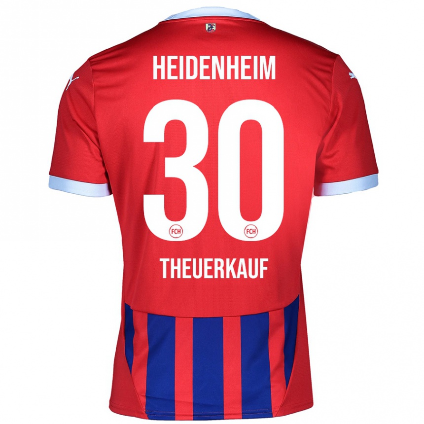 Hombre Fútbol Camiseta Norman Theuerkauf #30 Rojo Azul 1ª Equipación 2024/25