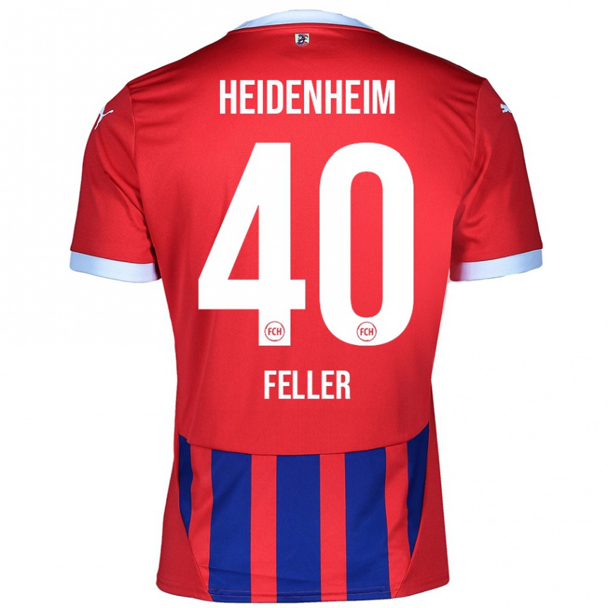 Hombre Fútbol Camiseta Frank Feller #40 Rojo Azul 1ª Equipación 2024/25