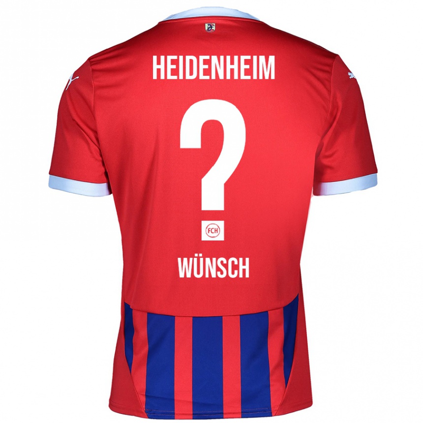 Hombre Fútbol Camiseta Luca Wünsch #0 Rojo Azul 1ª Equipación 2024/25