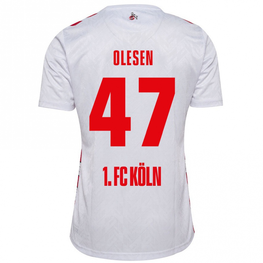 Hombre Fútbol Camiseta Mathias Olesen #47 Blanco Rojo 1ª Equipación 2024/25