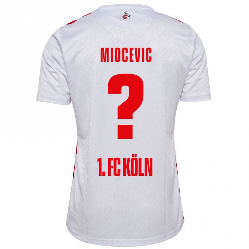 Hombre Fútbol Camiseta Gabriel Miocevic #0 Blanco Rojo 1ª Equipación 2024/25