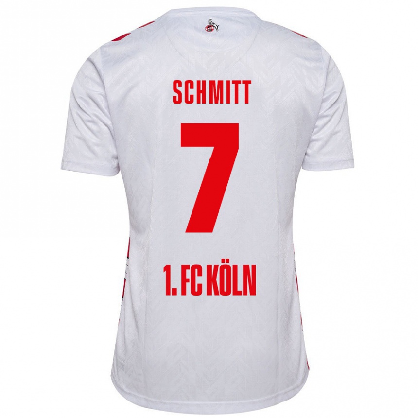 Hombre Fútbol Camiseta Oliver Schmitt #7 Blanco Rojo 1ª Equipación 2024/25