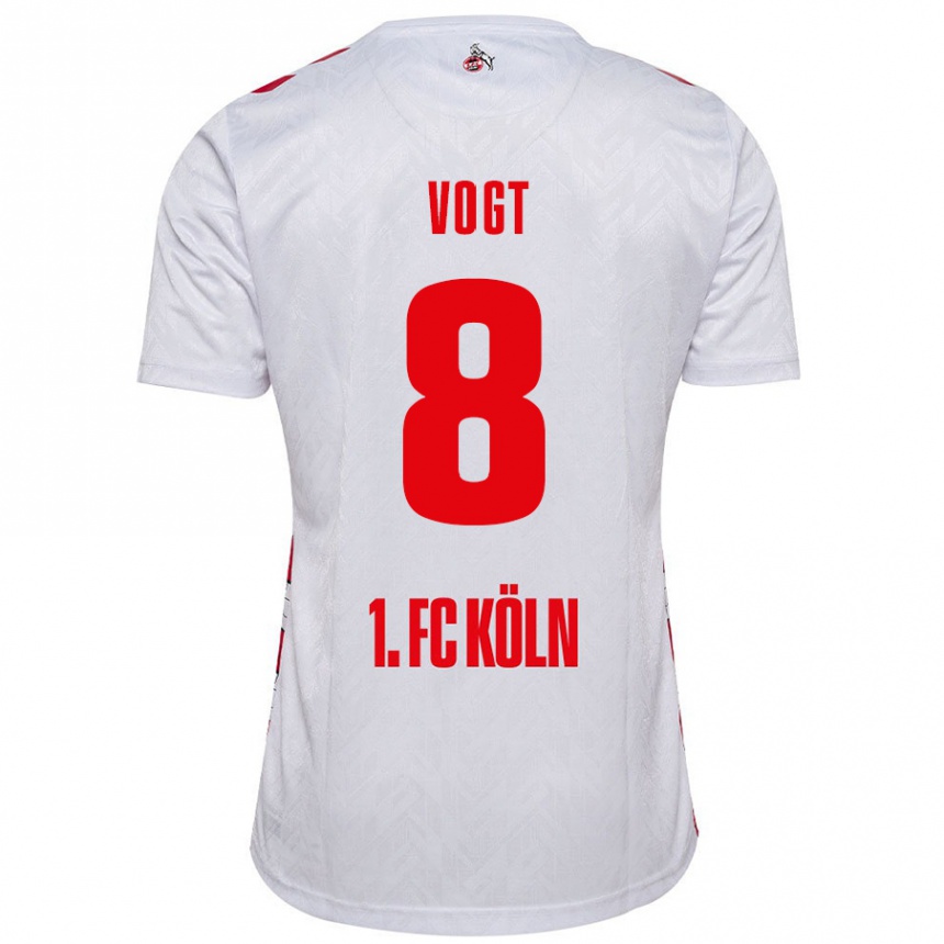 Hombre Fútbol Camiseta Laura Vogt #8 Blanco Rojo 1ª Equipación 2024/25