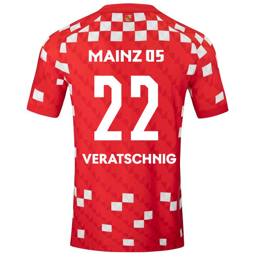 Hombre Fútbol Camiseta Nikolas Veratschnig #22 Blanco Rojo 1ª Equipación 2024/25