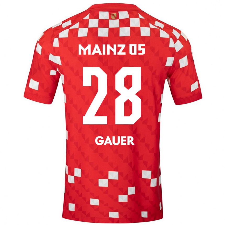 Hombre Fútbol Camiseta Luke Gauer #28 Blanco Rojo 1ª Equipación 2024/25