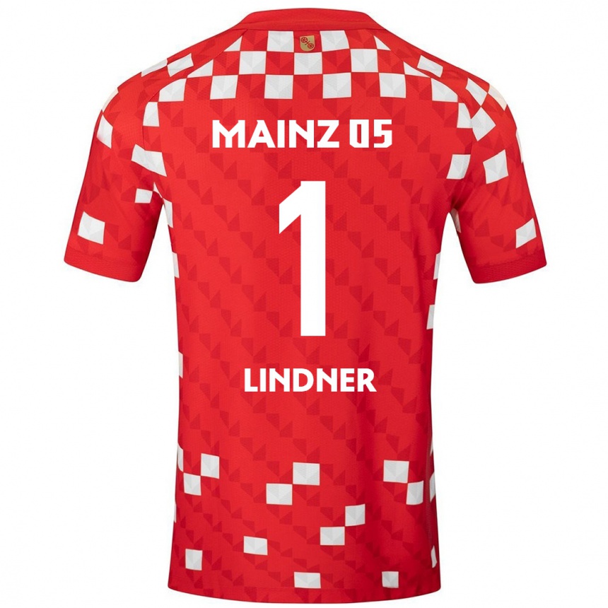 Hombre Fútbol Camiseta Sophie Lindner #1 Blanco Rojo 1ª Equipación 2024/25