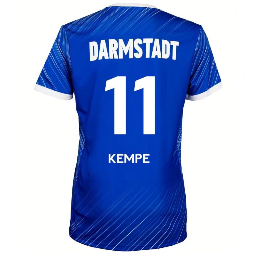 Hombre Fútbol Camiseta Tobias Kempe #11 Azul Blanco 1ª Equipación 2024/25