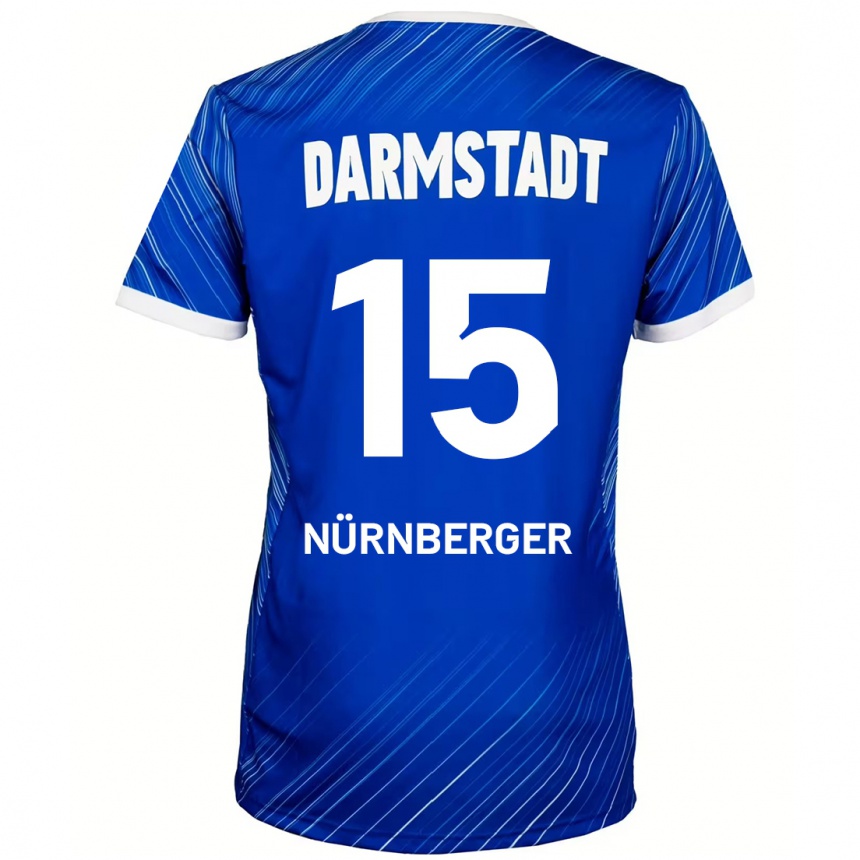 Hombre Fútbol Camiseta Fabian Nürnberger #15 Azul Blanco 1ª Equipación 2024/25