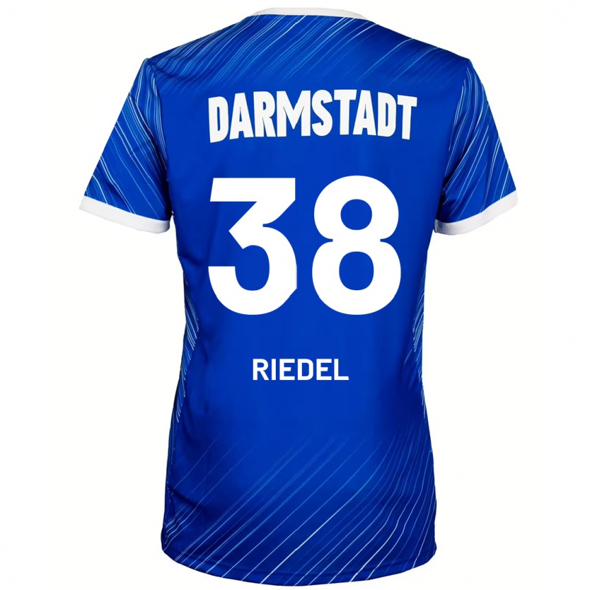 Hombre Fútbol Camiseta Clemens Riedel #38 Azul Blanco 1ª Equipación 2024/25