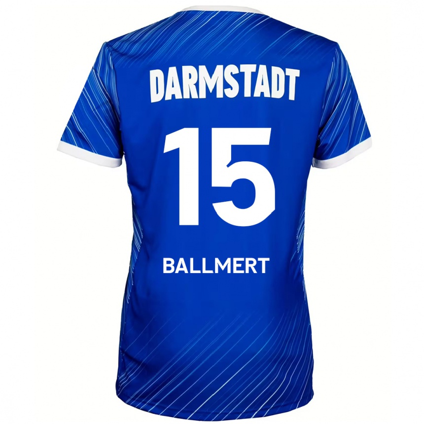 Hombre Fútbol Camiseta Markus Ballmert #15 Azul Blanco 1ª Equipación 2024/25