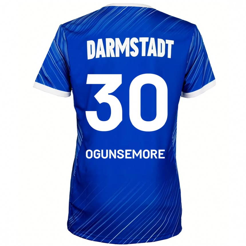 Hombre Fútbol Camiseta Malakai Ogunsemore #30 Azul Blanco 1ª Equipación 2024/25