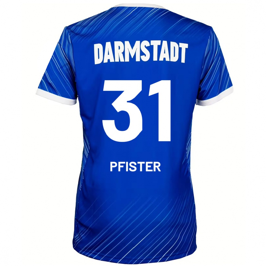 Hombre Fútbol Camiseta Max Pfister #31 Azul Blanco 1ª Equipación 2024/25