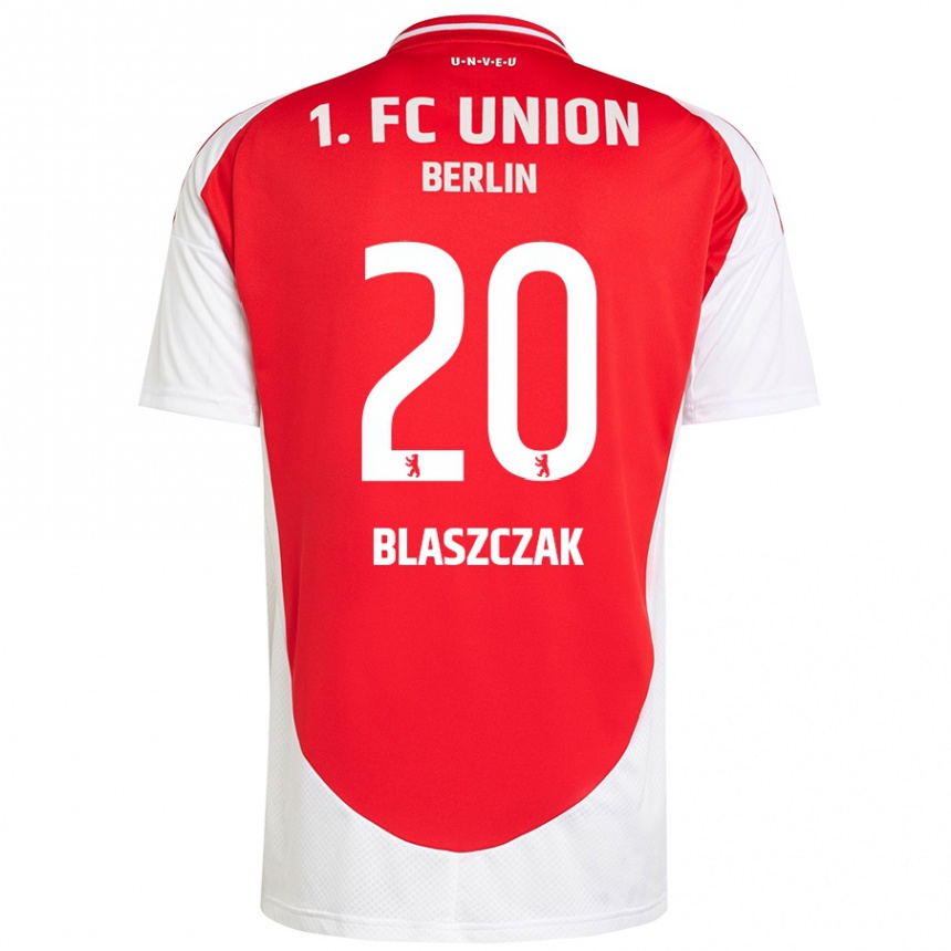 Hombre Fútbol Camiseta Tim Blaszczak #20 Rojo Blanco 1ª Equipación 2024/25