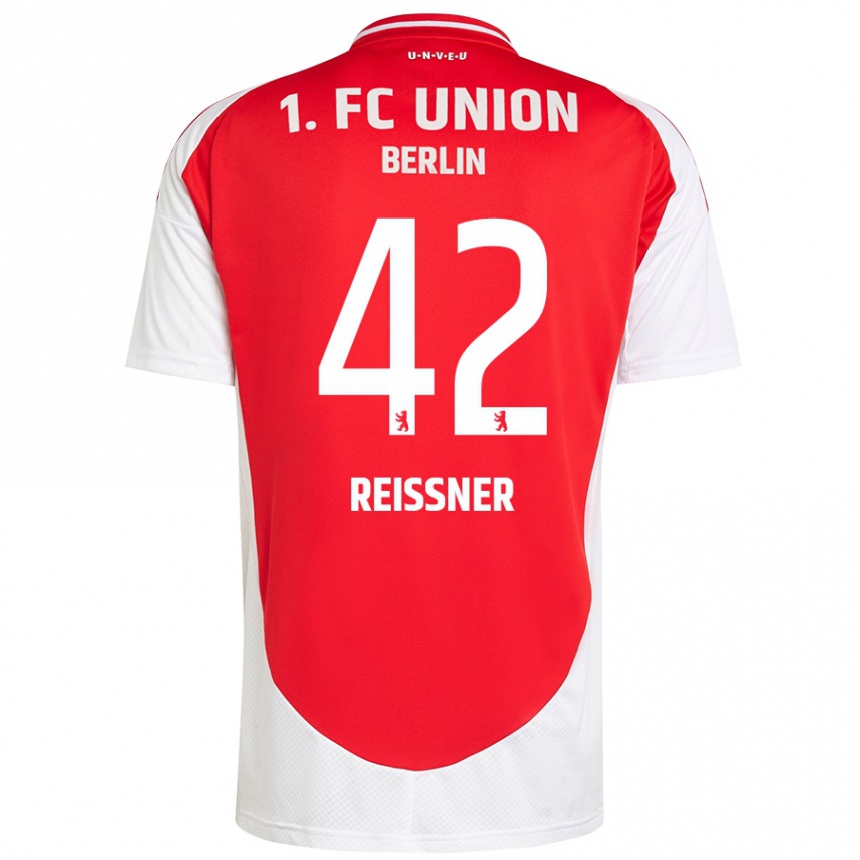 Hombre Fútbol Camiseta Naika Reissner #42 Rojo Blanco 1ª Equipación 2024/25