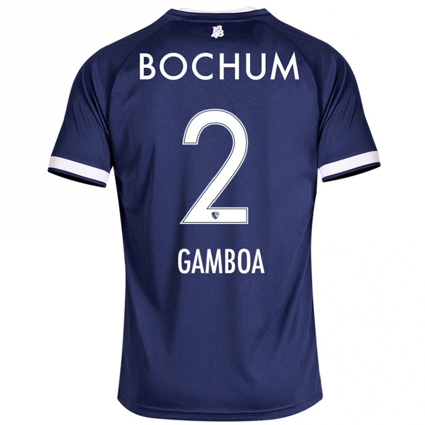 Hombre Fútbol Camiseta Cristian Gamboa #2 Azul Oscuro 1ª Equipación 2024/25