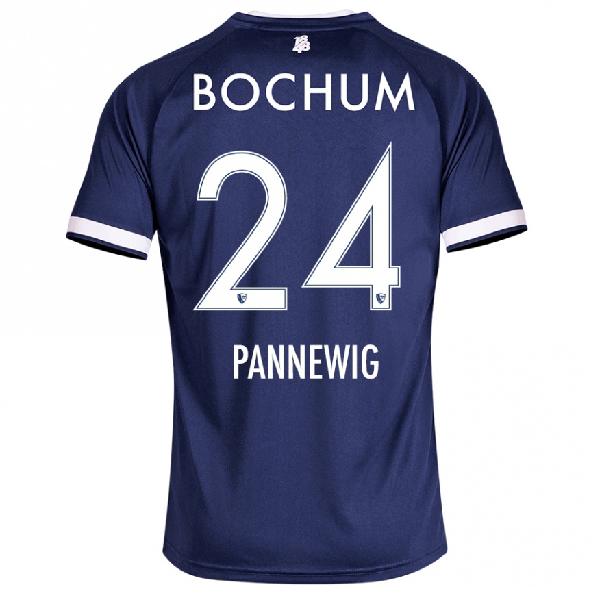 Hombre Fútbol Camiseta Mats Pannewig #24 Azul Oscuro 1ª Equipación 2024/25