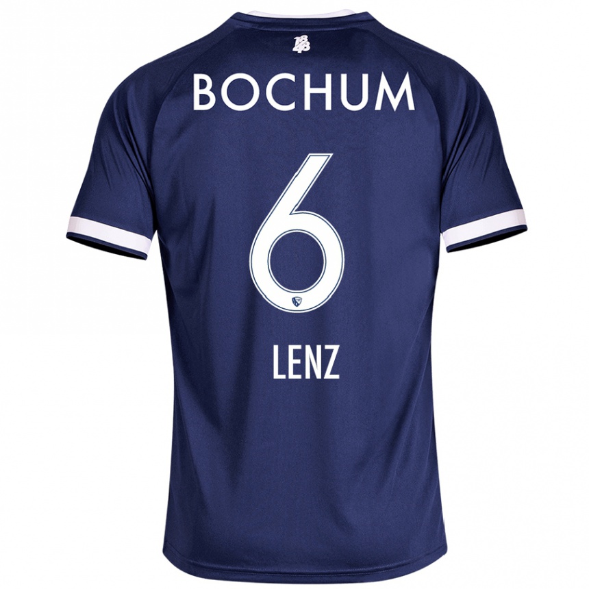 Hombre Fútbol Camiseta Cajetan Lenz #6 Azul Oscuro 1ª Equipación 2024/25