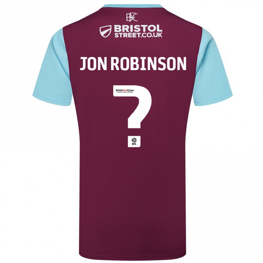 Hombre Fútbol Camiseta Jon Ander Vilar Robinson #0 Borgoña Azul Cielo 1ª Equipación 2024/25