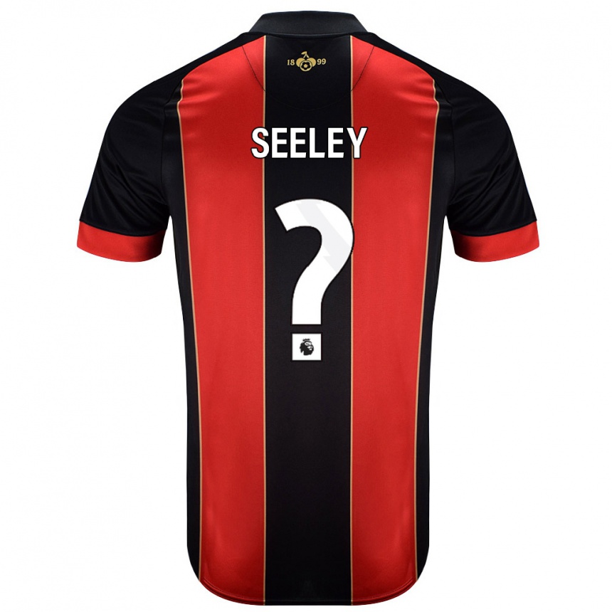 Hombre Fútbol Camiseta Will Seeley #0 Rojo Negro 1ª Equipación 2024/25