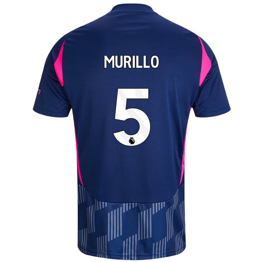 Hombre Fútbol Camiseta Murillo #5 Azul Real Rosa 2ª Equipación 2024/25