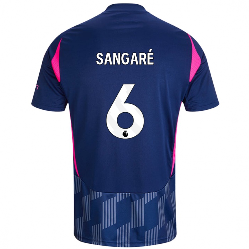 Hombre Fútbol Camiseta Ibrahim Sangaré #6 Azul Real Rosa 2ª Equipación 2024/25