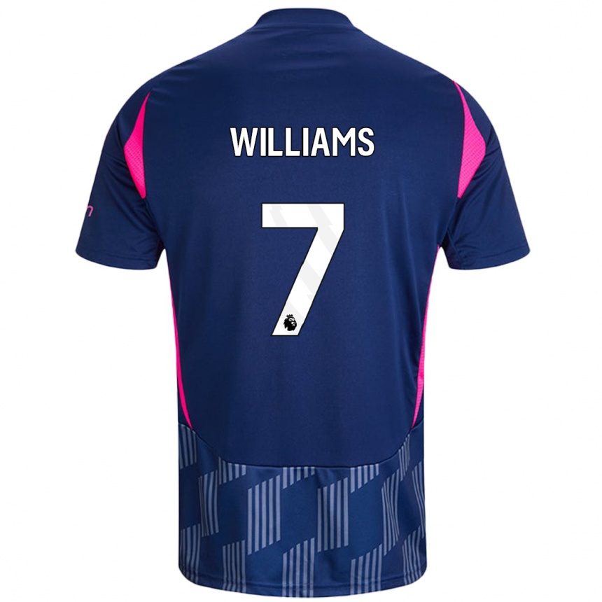 Hombre Fútbol Camiseta Neco Williams #7 Azul Real Rosa 2ª Equipación 2024/25