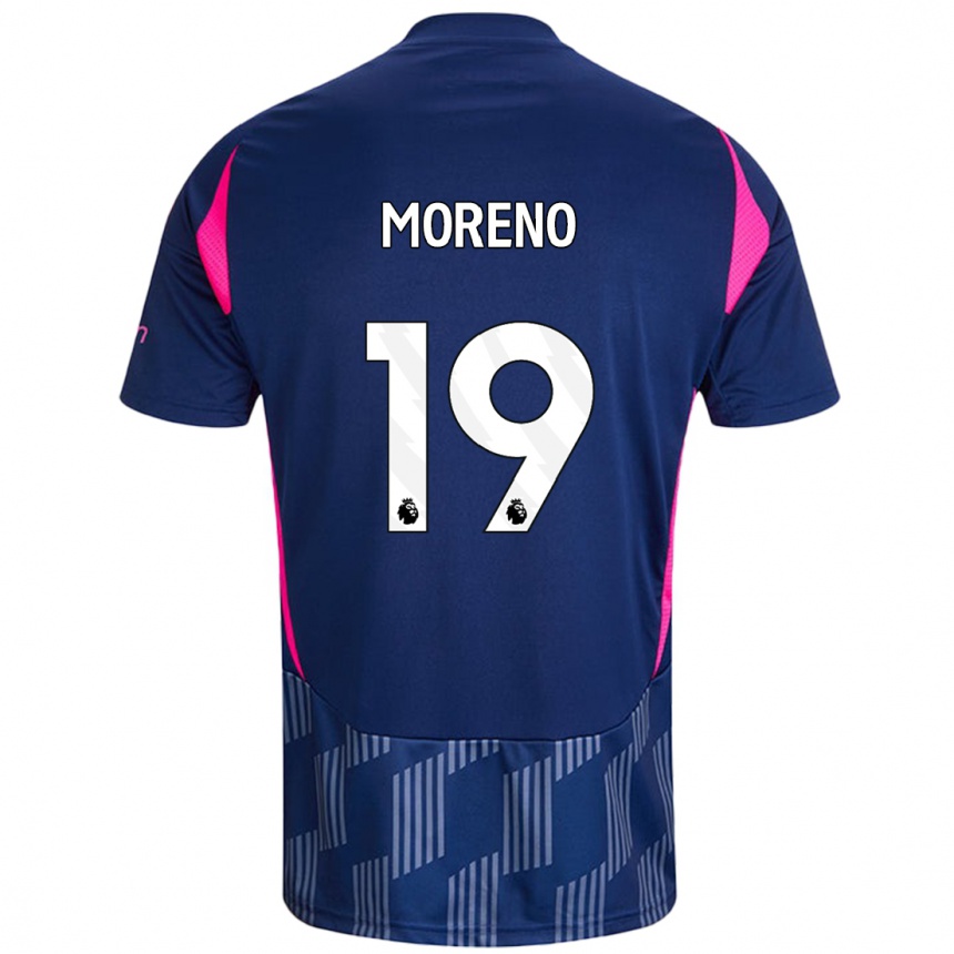 Hombre Fútbol Camiseta Álex Moreno #19 Azul Real Rosa 2ª Equipación 2024/25