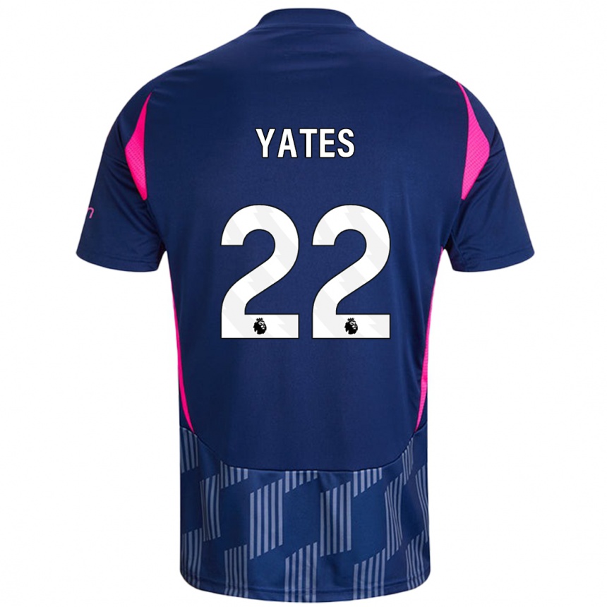 Hombre Fútbol Camiseta Ryan Yates #22 Azul Real Rosa 2ª Equipación 2024/25