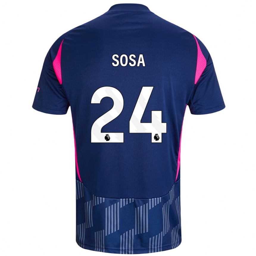 Hombre Fútbol Camiseta Ramón Sosa #24 Azul Real Rosa 2ª Equipación 2024/25