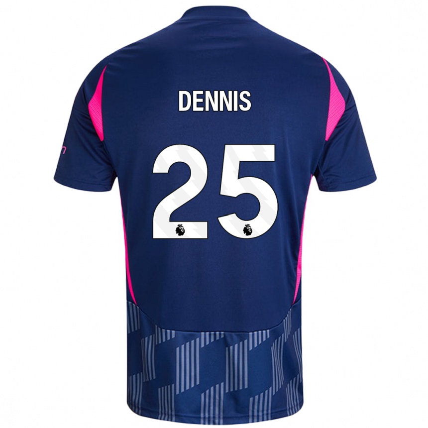 Hombre Fútbol Camiseta Emmanuel Dennis #25 Azul Real Rosa 2ª Equipación 2024/25