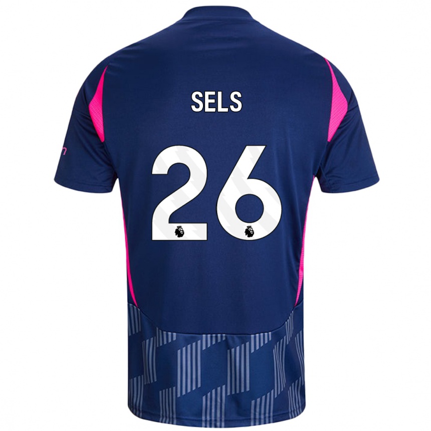 Hombre Fútbol Camiseta Matz Sels #26 Azul Real Rosa 2ª Equipación 2024/25