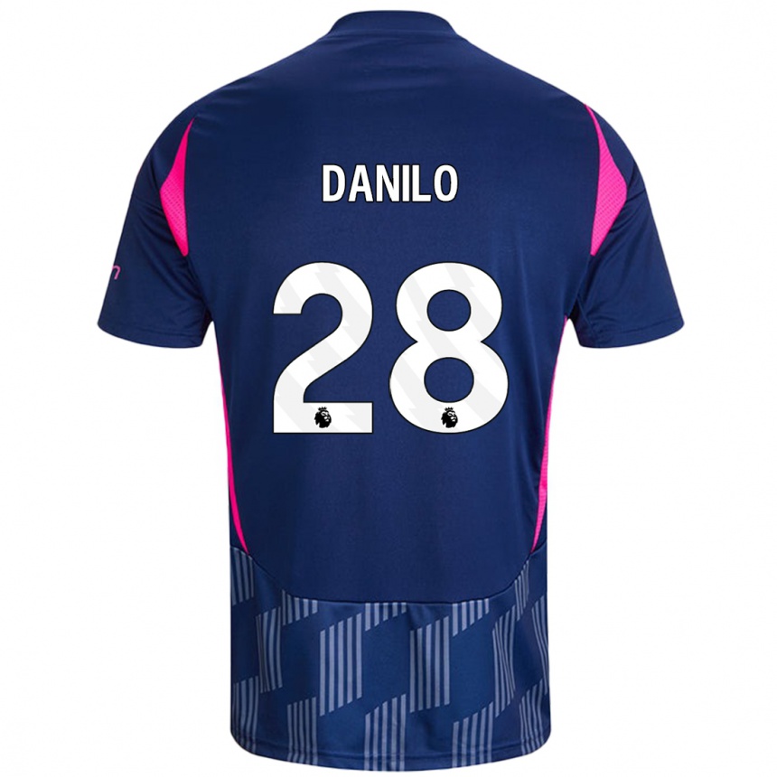 Hombre Fútbol Camiseta Danilo #28 Azul Real Rosa 2ª Equipación 2024/25