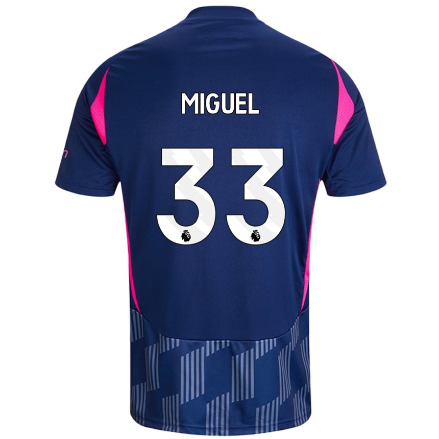 Hombre Fútbol Camiseta Carlos Miguel #33 Azul Real Rosa 2ª Equipación 2024/25