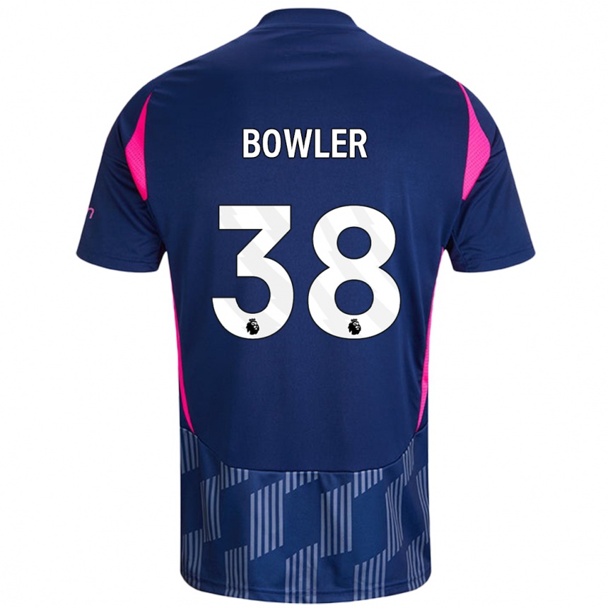 Hombre Fútbol Camiseta Josh Bowler #38 Azul Real Rosa 2ª Equipación 2024/25