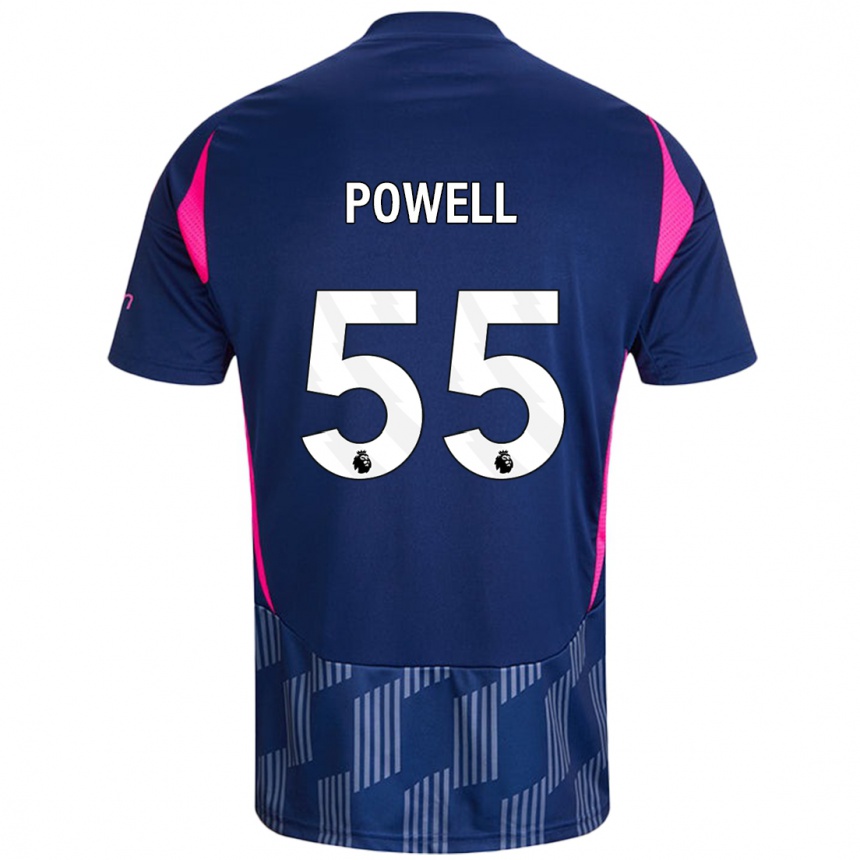 Hombre Fútbol Camiseta Josh Powell #55 Azul Real Rosa 2ª Equipación 2024/25