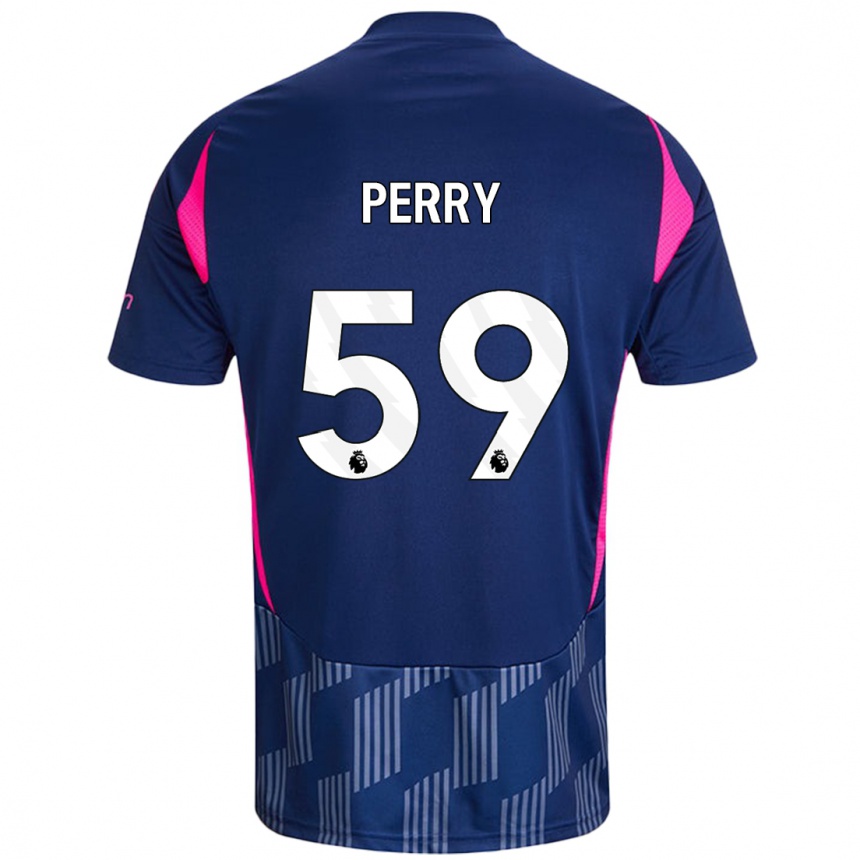 Hombre Fútbol Camiseta Ben Perry #59 Azul Real Rosa 2ª Equipación 2024/25