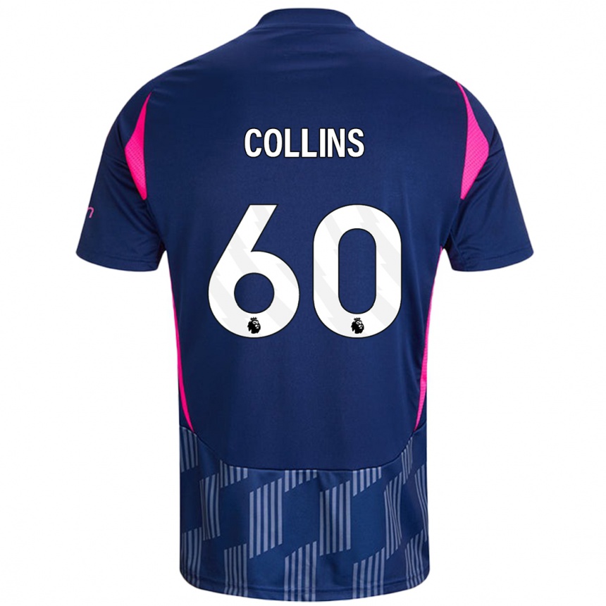 Hombre Fútbol Camiseta Sam Collins #60 Azul Real Rosa 2ª Equipación 2024/25