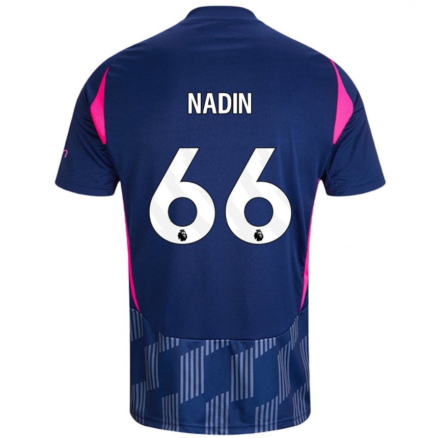 Hombre Fútbol Camiseta Jack Nadin #66 Azul Real Rosa 2ª Equipación 2024/25