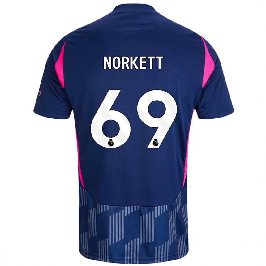 Hombre Fútbol Camiseta Manni Norkett #69 Azul Real Rosa 2ª Equipación 2024/25