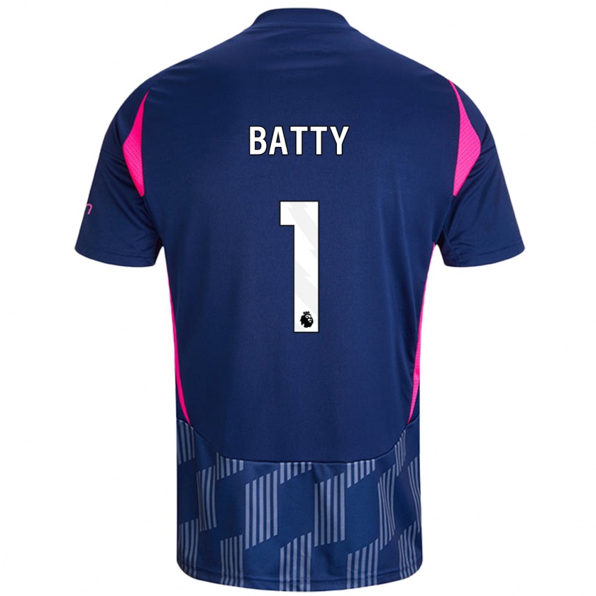 Hombre Fútbol Camiseta Emily Batty #1 Azul Real Rosa 2ª Equipación 2024/25