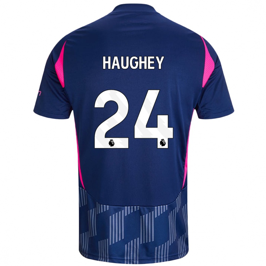 Hombre Fútbol Camiseta Ella Haughey #24 Azul Real Rosa 2ª Equipación 2024/25