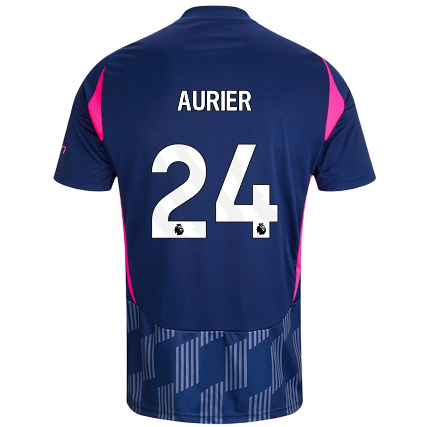 Hombre Fútbol Camiseta Serge Aurier #24 Azul Real Rosa 2ª Equipación 2024/25