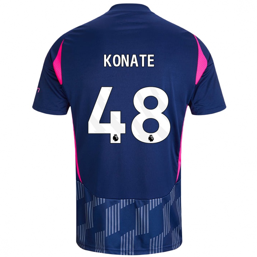 Hombre Fútbol Camiseta Ateef Konaté #48 Azul Real Rosa 2ª Equipación 2024/25